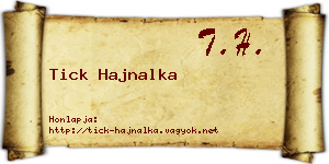 Tick Hajnalka névjegykártya