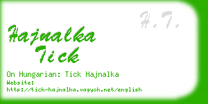 hajnalka tick business card
